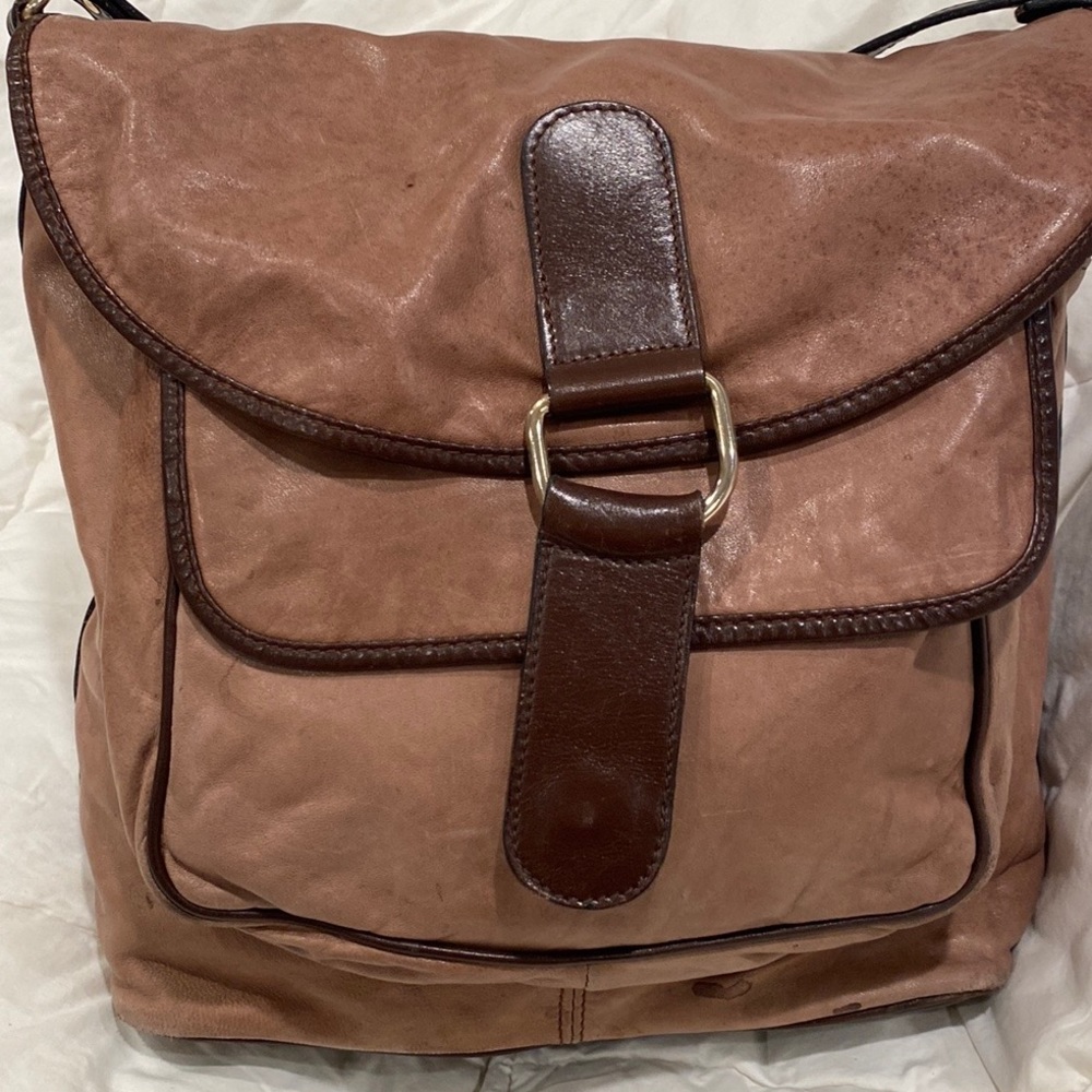 Alfa VINTAGE late 80’s  bag soft deer leather made in Italy brown & darker